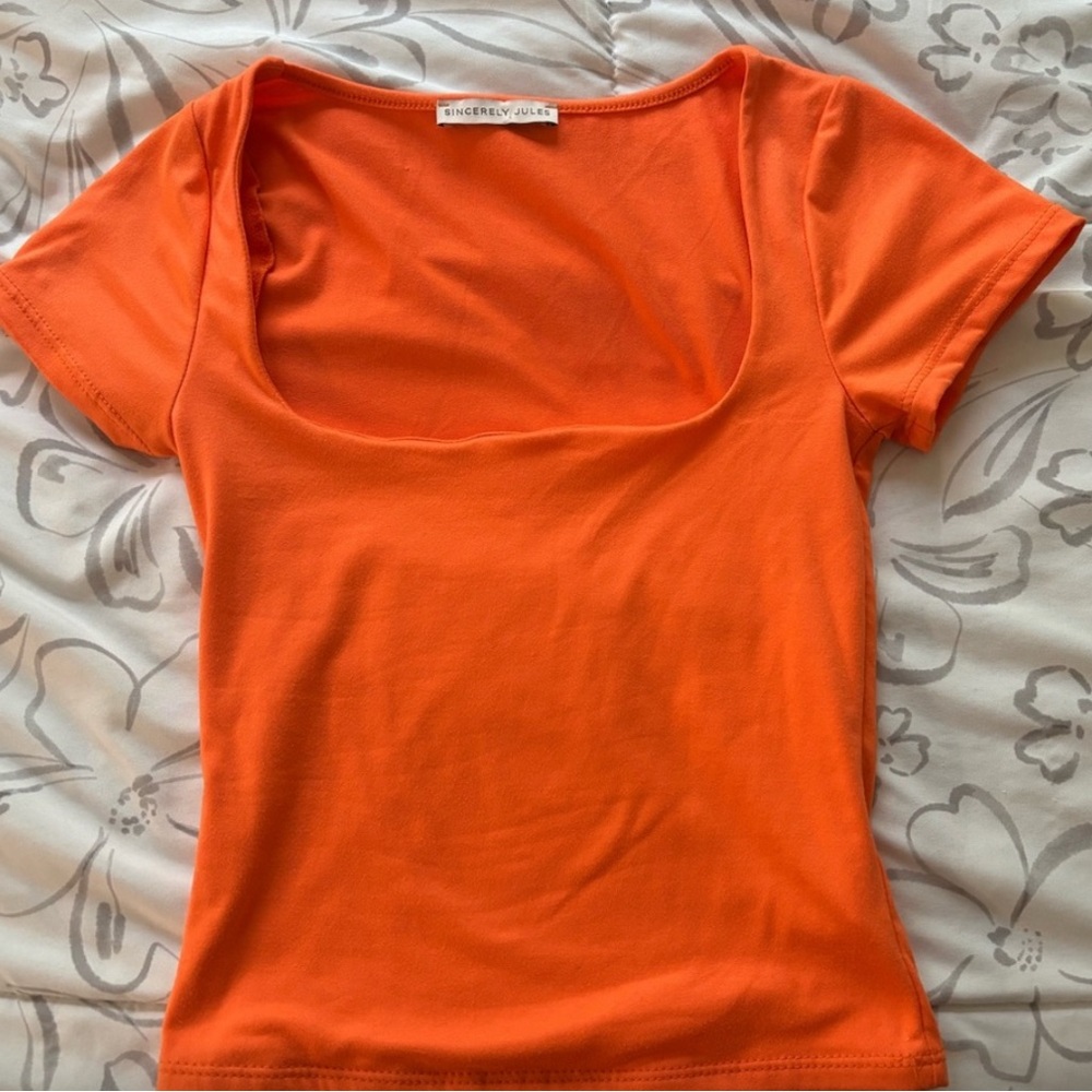 Square Neck Tank Orange XS